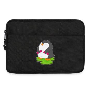 Pinguin Bodybuilder Hanteln Bodybuilding - Laptoptasche 13" - Schwarz - Vorne
