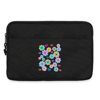 Frühlingsanfang Frühling Blumen Blume Herz Herzen - Laptoptasche 13" - Schwarz - Vorne