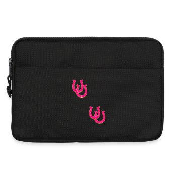 Hufeisen Pferd Reiterin Reiter Pferde - Laptoptasche 13" - Schwarz - Vorne