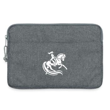 Cavalière de dressage - Sacoche pour ordinateur portable 13 pouces - gris chiné - Devant