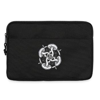 Psychedelische Pilze Triskelion | Mystische Symbolkunst - Laptoptasche 13" - Schwarz - Vorne