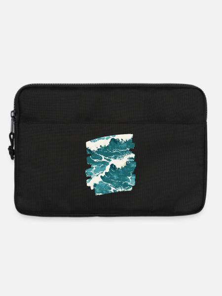 Wellen und Meer - Laptoptasche 13" - Schwarz