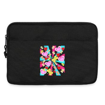 Schmettelinge Herz Insekten Erdbeeren Erdbeer Kind - Laptoptasche 13" - Schwarz - Vorne