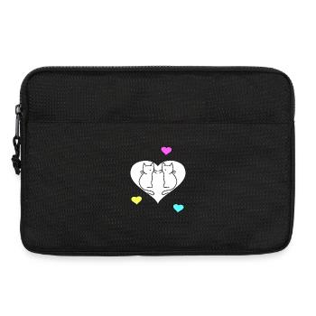 Chats Rétro Chat Saint-Valentin Coeur Coeurs Vintage - Sacoche pour ordinateur portable 13 pouces - noir - Devant