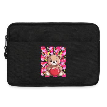 Retro Teddy Heart Hearts Vintage Bear Child Summer - Laptop bag 13" - black - Front