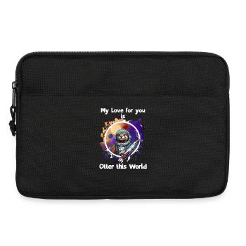 Weltraumtier mit Rakete und Herz - Laptoptasche 13" - Schwarz - Vorne