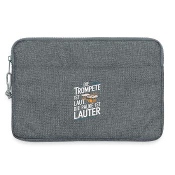Die Trompete Ist laut die Pauke ist lauter Paukist - Laptoptasche 13" - Grau meliert - Vorne