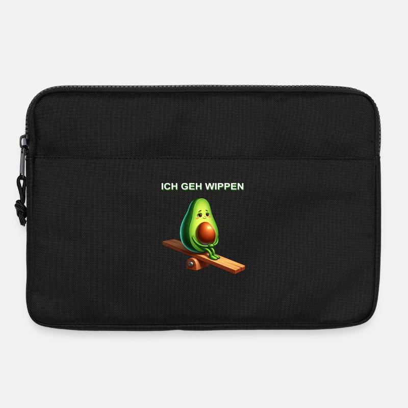 Avocado Wippe Comic süß vegan Spruch - Laptoptasche 13" - Schwarz