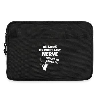 Oh schau, der letzte Nerv meiner Frau lustig - Laptoptasche 13" - Schwarz - Vorne