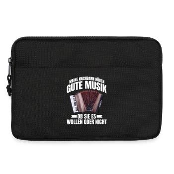 Meine Nachbarn hören gute Musik - Akkordeon Humor - Laptoptasche 13" - Schwarz - Vorne