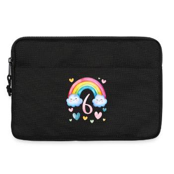 Geburtstag 6 Mädchen Regenbogen Sechs Party 6 - Laptoptasche 13" - Schwarz - Vorne