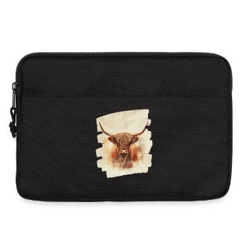 Scottish Highland cattle - Laptop bag 13" - black - Front