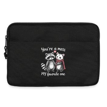 Feral Design Amour Couple Opossum Opossum Raton laveur - Sacoche pour ordinateur portable 13 pouces - noir - Devant