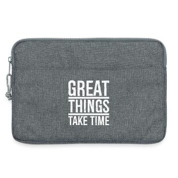 Les grandes choses prennent du temps - Sacoche pour ordinateur portable 13 pouces - gris chiné - Devant