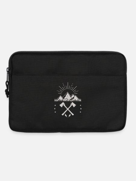 Rugged Mountain Sunrise Axe Emblem - Laptop bag 13" - black