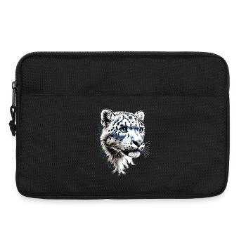 Schneeleopard Panther Raubkatze Großkatze Leopard - Laptoptasche 13" - Schwarz - Vorne