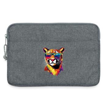 Panther Leopard Raubkatze Süße Großkatze Katzen - Laptoptasche 13" - Grau meliert - Vorne