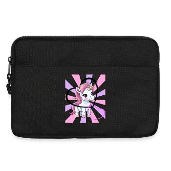 Einhorn Valentin Herz Teenie Pferd Kinder Herzen - Laptoptasche 13" - Schwarz - Vorne