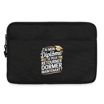 Ich habe mein Diplom, ich kann wieder einschlafen, Humor - Laptoptasche 13" - Schwarz - Vorne