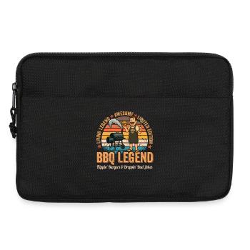 Retro BBQ Legend Funny Grill Father Father's Day - Laptop bag 13" - black - Front
