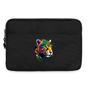 Jaguar Grand Chat Panthère Chat Sauvage Mignon Jaguar - Sacoche pour ordinateur portable 13 pouces - noir - Devant