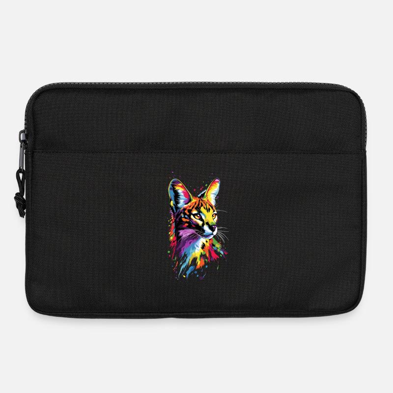 Serval Raubkatze Afrika Savannah Leopard Katzen - Laptoptasche 13" - Schwarz