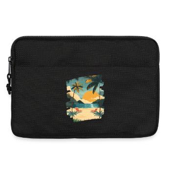Strand Palmen Sonnenuntergang Sommer - Laptoptasche 13" - Schwarz - Vorne
