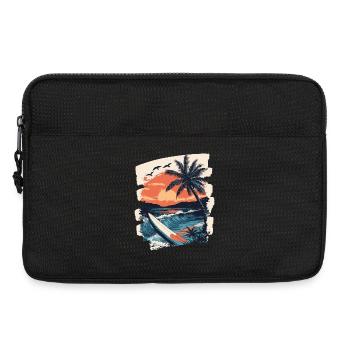 Beach Palm Trees Sunset Summer - Laptop bag 13" - black - Front