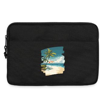 Strand Palmen Sonne Sommer - Laptoptasche 13" - Schwarz - Vorne