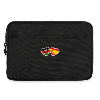 Kenia Spanien Herz Liebe Flagge Spanier Kenianer - Laptoptasche 13" - Schwarz - Vorne