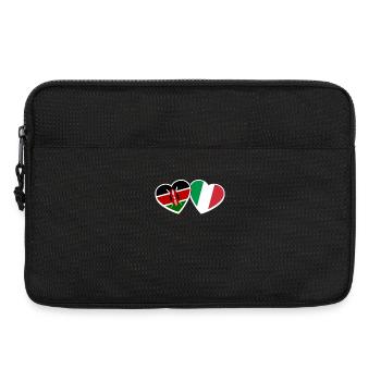 Kenia Italien Herz Liebe Flagge Italiener Kenianer - Laptoptasche 13" - Schwarz - Vorne