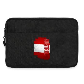 Vertical Austrian flag, Austrian pride - Laptop bag 13" - black - Front