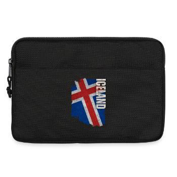 Vertical Iceland flag, I love Iceland - Laptop bag 13" - black - Front