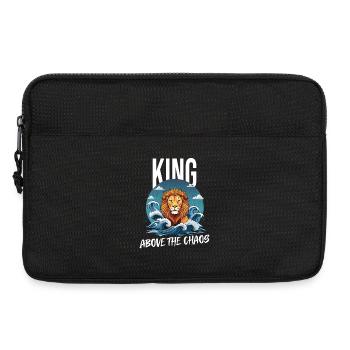 Majestätischer Löwenkopf mit Wasserrauschen - Laptoptasche 13" - Schwarz - Vorne