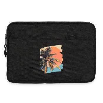 palmier coucher de soleil soleil d’été - Sacoche pour ordinateur portable 13 pouces - noir - Devant
