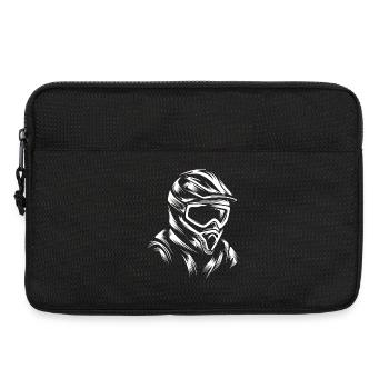 Moto x Biker Symbol - Logo Motocross Illustration - Laptop bag 13" - black - Front