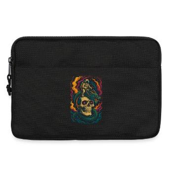 Astronaute chevauchant Dragon Crâne cosmique Art - Sacoche pour ordinateur portable 13 pouces - noir - Devant