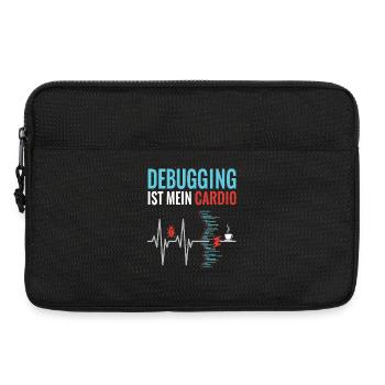 Debugging is my cardio - programmer nerd - Laptop bag 13" - black - Front