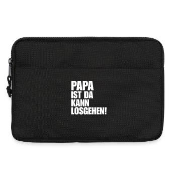 PAPA IST DA KANN LOSGEHEN cooler Vater - Laptoptasche 13" - Schwarz - Vorne