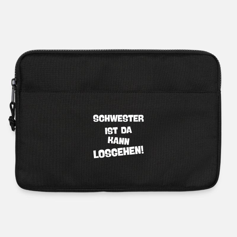 SCHWESTER IST DA KANN LOSGEHEN die coole schwester - Laptoptasche 13" - Schwarz