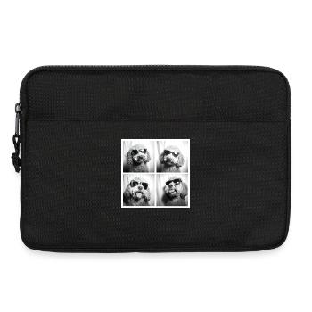 Dog Photobooth – Cool Pup in Sunglasses Tee - Laptop bag 13" - black - Front