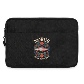 Norvège Norvège Saumon Artisanat Tradition Rosemaling - Sacoche pour ordinateur portable 13 pouces - noir - Devant