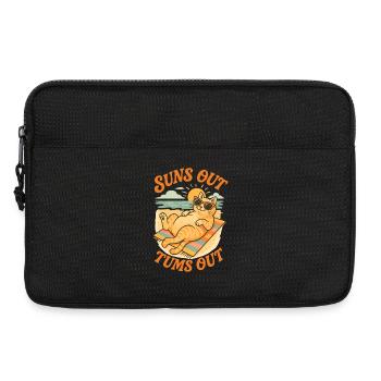 Sonne raus, Bauch raus Katze Design - Laptoptasche 13" - Schwarz - Vorne