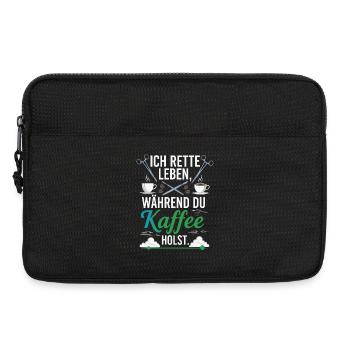 Je sauverai des vies pendant que tu prends un café - Dire - Sacoche pour ordinateur portable 13 pouces - noir - Devant