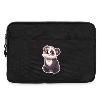 Ours panda mignon – Cadeau pour les enfants - Sacoche pour ordinateur portable 13 pouces - noir - Devant