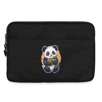 Ours panda mignon – Cadeau pour les enfants - Sacoche pour ordinateur portable 13 pouces - noir - Devant