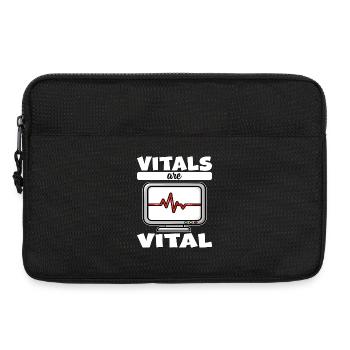 VITALS ARE VITAL - NURSE GIFT - Laptop bag 13" - black - Front