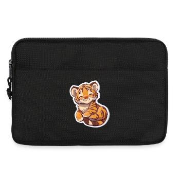Süsser Tiger – Lustige Geschenkidee für Kinder - Laptoptasche 13" - Schwarz - Vorne