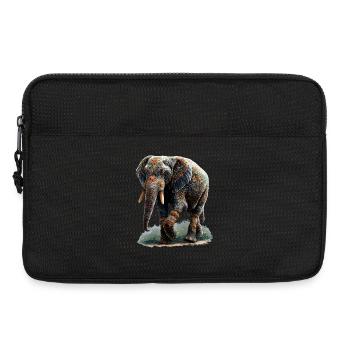 Elefant Rüsseltier Afrika Safari Wildnis Elefanten - Laptoptasche 13" - Schwarz - Vorne