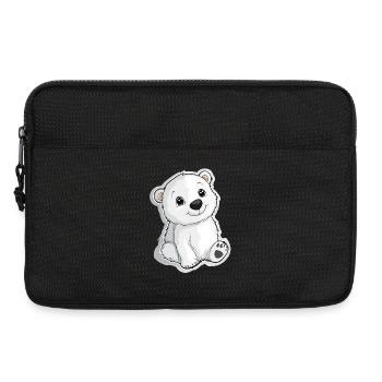 Polarbär Illustration – Arktisches Tiermotiv - Laptoptasche 13" - Schwarz - Vorne
